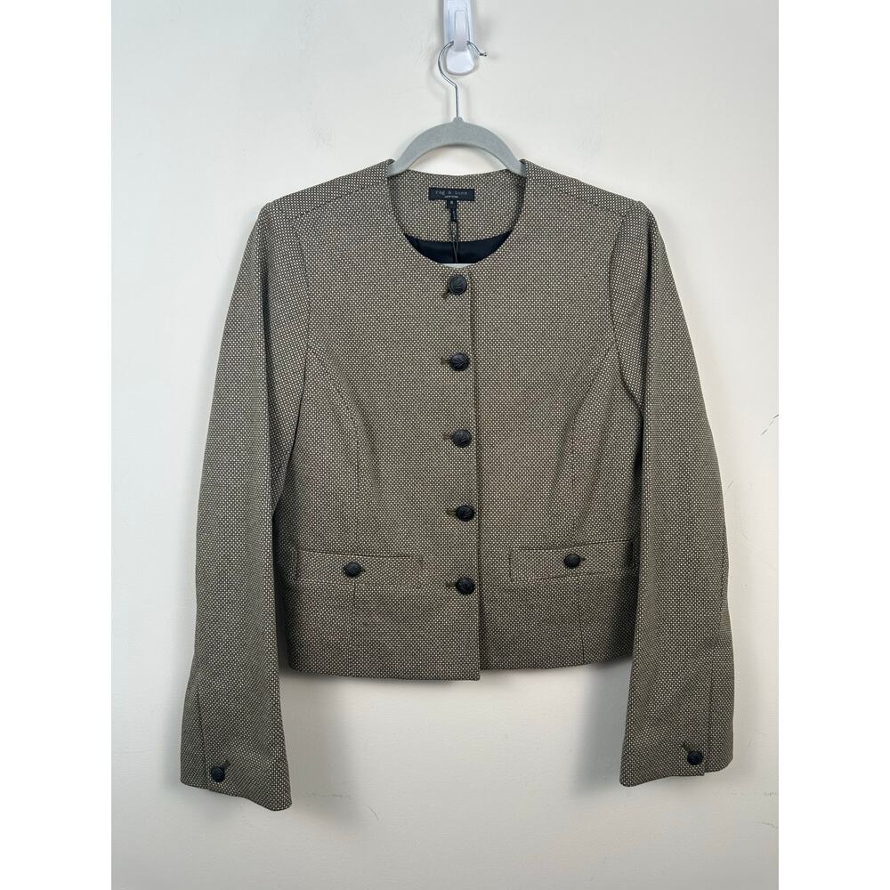 Rag & Bone‎ Carmen Blazer Women Size 6 Olive NWT Cotton Blend WAW24P4033CU33